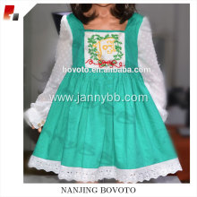 JannyBB green&white Christmas one-piece long-sleeve dress